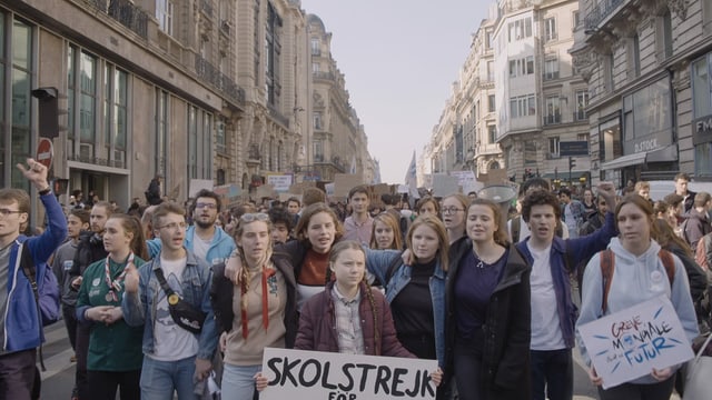 Greta bei einem Protest der Klimajugend. Greta bei einem Protest der Klimajugend.