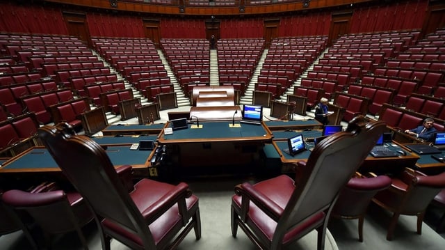 Innenaufnahme von Italiens Parlament. Innenaufnahme von Italiens Parlament.