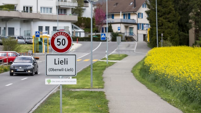 Ortsschild Oberwil-Lieli