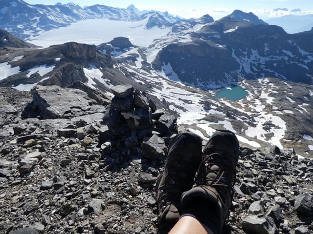 Vom Rohrbachstein mit Blick auf den Plaine Morte Gletscher.