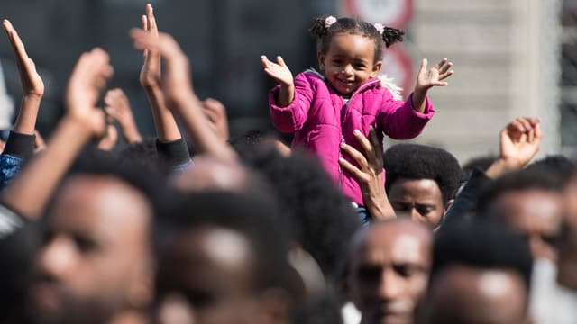 Eritreer demonstrieren auf den Berner Bundesplatz Eritreer demonstrieren auf den Berner Bundesplatz
