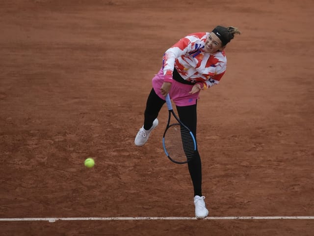 Victoria Azarenka bei ihrem Auftaktspiel in Roland Garros. Victoria Azarenka bei ihrem Auftaktspiel in Roland Garros.