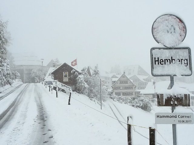 Schneebedeckte Strassen.