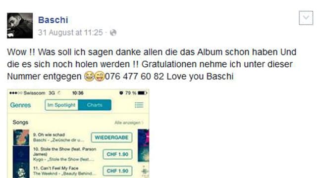 Facebook-Post von Baschi Facebook-Post von Baschi