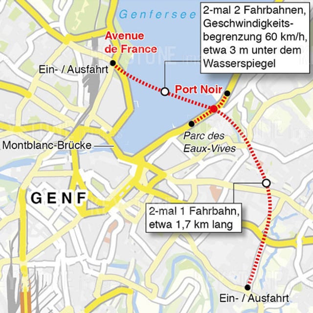 Grafik des Tunnels. Grafik des Tunnels.