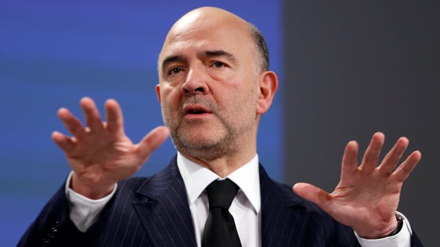 Pierre Moscovici während einer Rede Pierre Moscovici während einer Rede