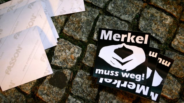 «Merkel muss weg»-Flyer «Merkel muss weg»-Flyer