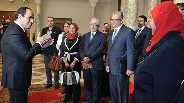 Rabab El Sherif beim Treffen mit Präsident Abdel Fattah Al Sisi Rabab El Sherif beim Treffen mit Präsident Abdel Fattah Al Sisi