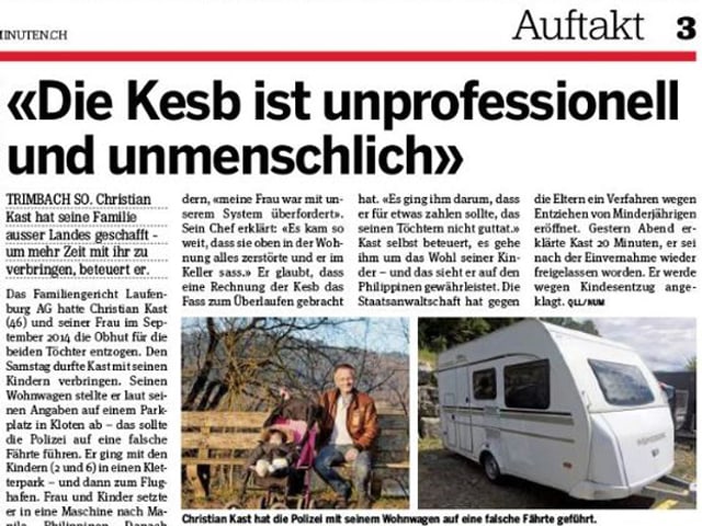 Christian Kast kommt auch in «20 Minuten» zu Wort. Christian Kast kommt auch in «20 Minuten» zu Wort.