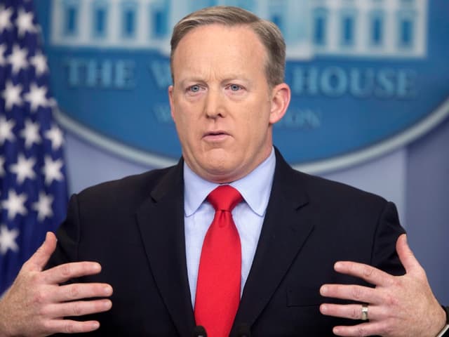Sean Spicer im Weissen Haus, 3.1.2017. Sean Spicer im Weissen Haus, 3.1.2017.