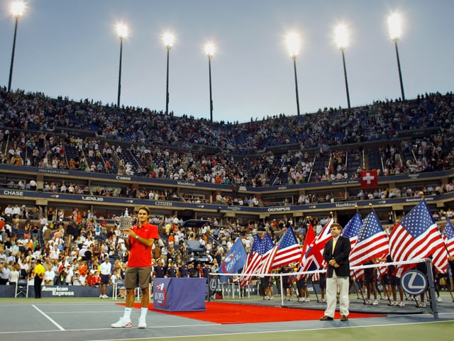 Federer im Arthur Ashe Stadium