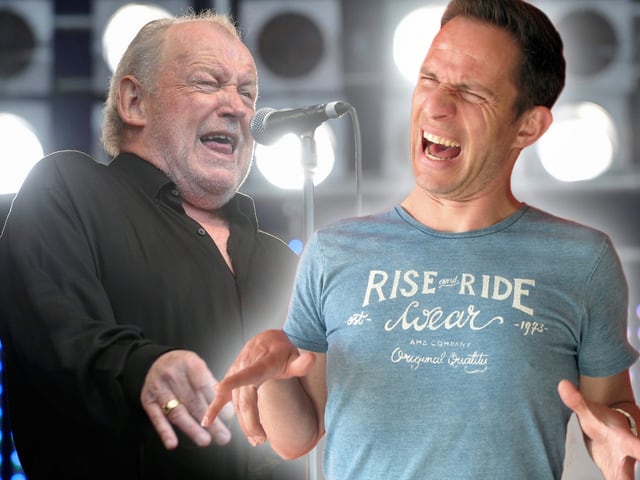 Joe Cocker und Adrian Küpfer auf der Bühne (Bildmontage) Joe Cocker und Adrian Küpfer auf der Bühne (Bildmontage)