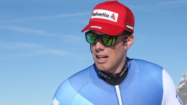 Marc Gisin mit aufgesetzter Sonnenbrille. Marc Gisin mit aufgesetzter Sonnenbrille.