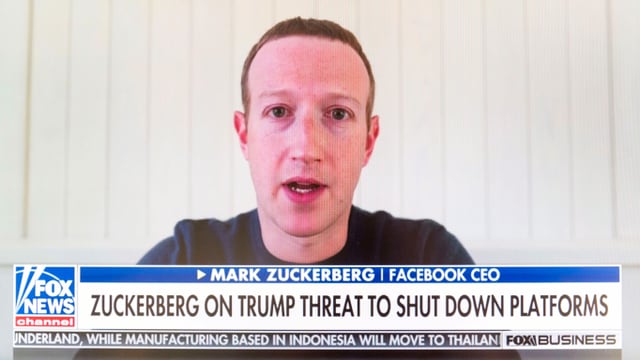 Zuckerberg in einem Fox-News-Interview Zuckerberg in einem Fox-News-Interview