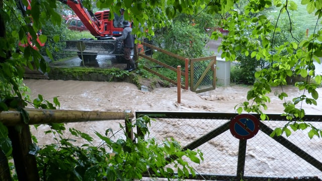 Hochwasser in Pratteln am 8. Juni. Hochwasser in Pratteln am 8. Juni.