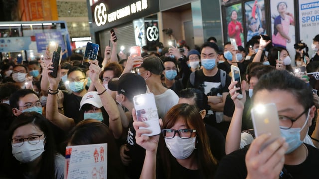 Protestierende Jugendliche in Hongkong.
