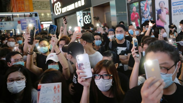 Protestierende Jugendliche in Hongkong. Protestierende Jugendliche in Hongkong.