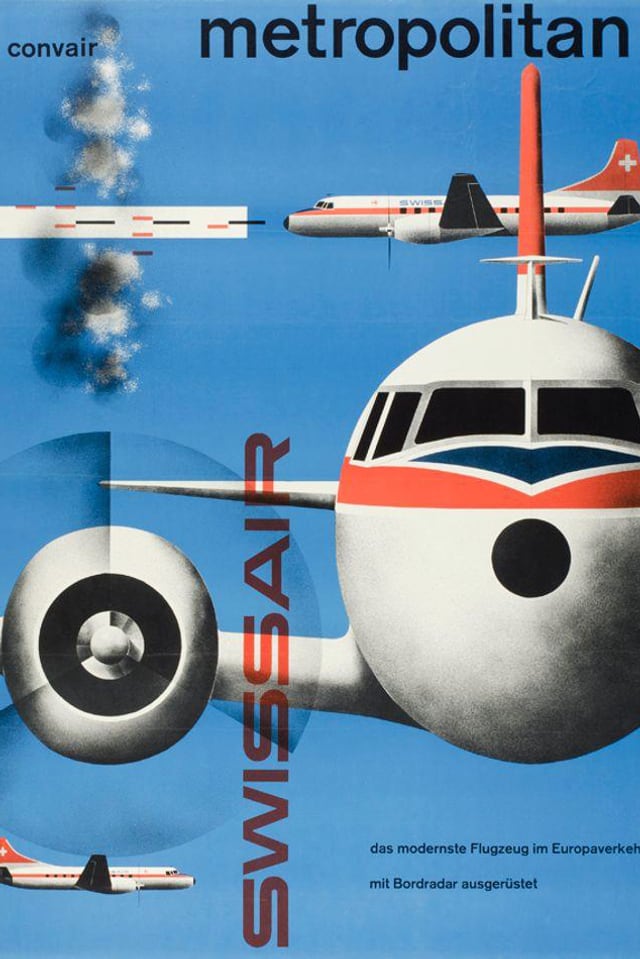 Plakat mit Flugzeug von vorne Plakat mit Flugzeug von vorne