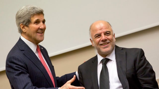 John Kerry und al-Abadi in Brüssel John Kerry und al-Abadi in Brüssel