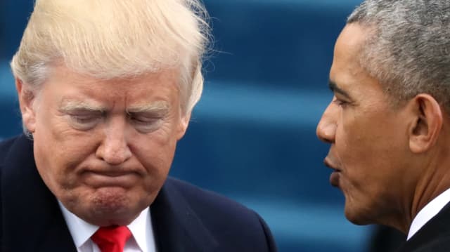 Trump und Obama bei der Inauguration von Trump. Trump und Obama bei der Inauguration von Trump.