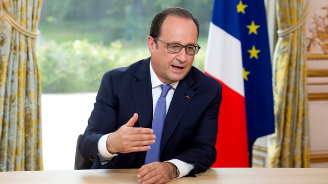 Portrait von Francois Hollande. Portrait von Francois Hollande.