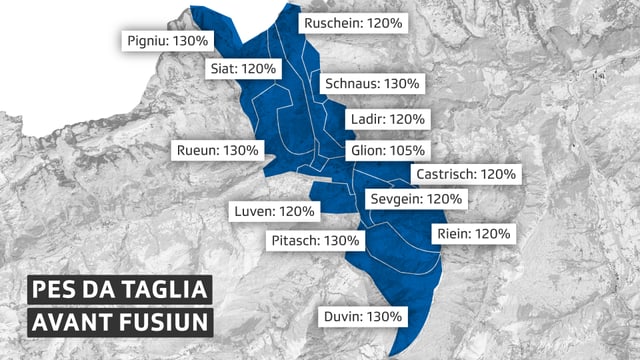Ils pes da taglia da las fracziuns da Glion avant la fusiun. Ils pes da taglia da las fracziuns da Glion avant la fusiun.