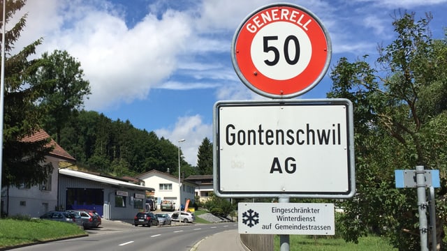 Ortsschild von Gontenschwil Ortsschild von Gontenschwil