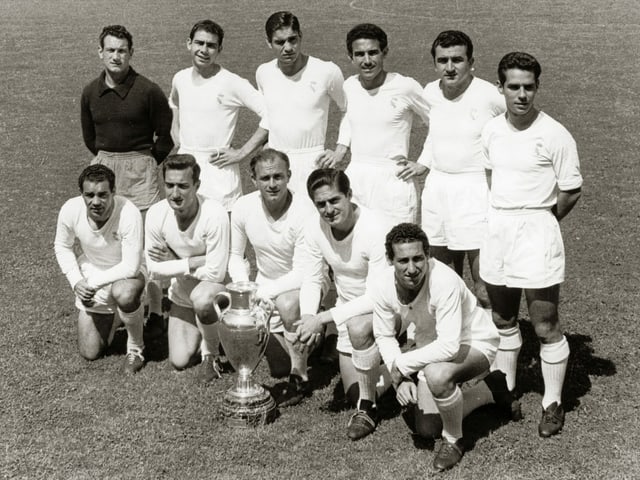 Die Elf von Real Madrid im Jahr 1956.