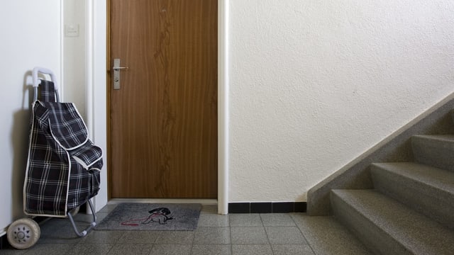 Einkaufswagen vor der Haustür. Einkaufswagen vor der Haustür.