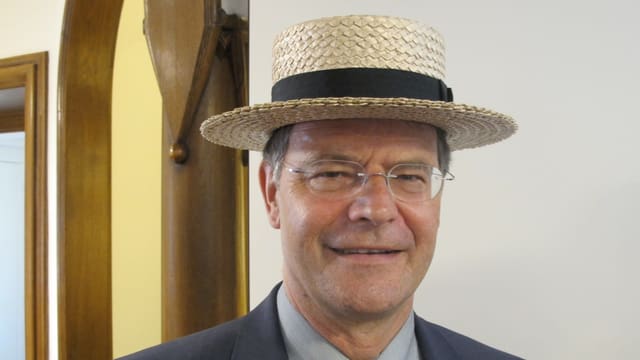 Walter Dubler mit Strohhut. Walter Dubler mit Strohhut.