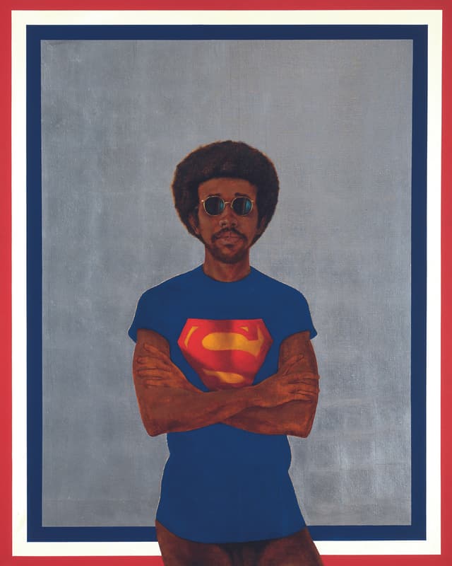 Barkley L. Hendricks: «Icon for My Man Superman (Superman Never Saved any Black People - Bobby Seale)», 1969. Barkley L. Hendricks: «Icon for My Man Superman (Superman Never Saved any Black People - Bobby Seale)», 1969.