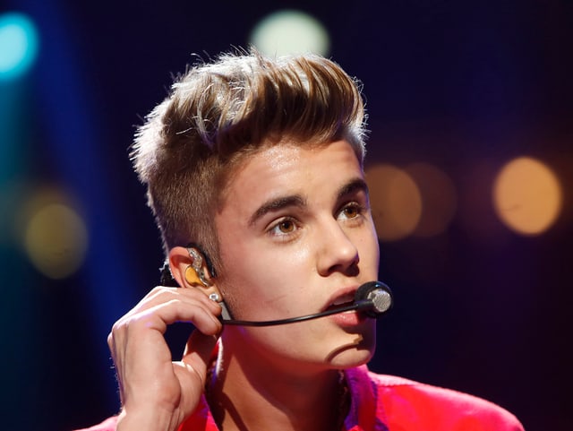 Justin Bieber auf der Bühne. Justin Bieber auf der Bühne.