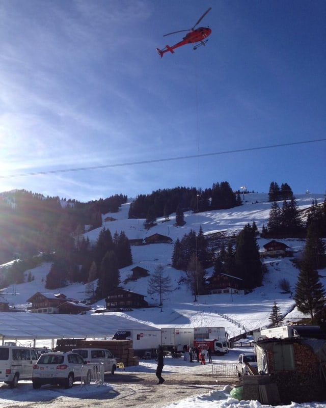 Vorbereitungen in Adelboden Vorbereitungen in Adelboden