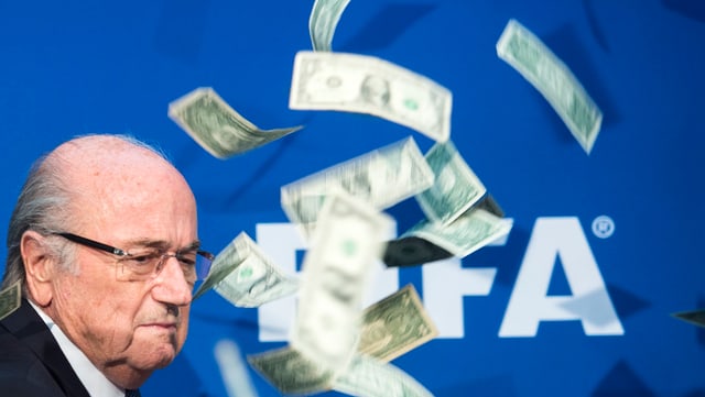 Sepp Blatter und der berüchtige Dollarschein-Regen. Sepp Blatter und der berüchtige Dollarschein-Regen.