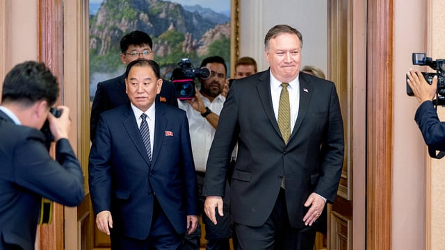 Pompeo und Kim Yong-chol Pompeo und Kim Yong-chol