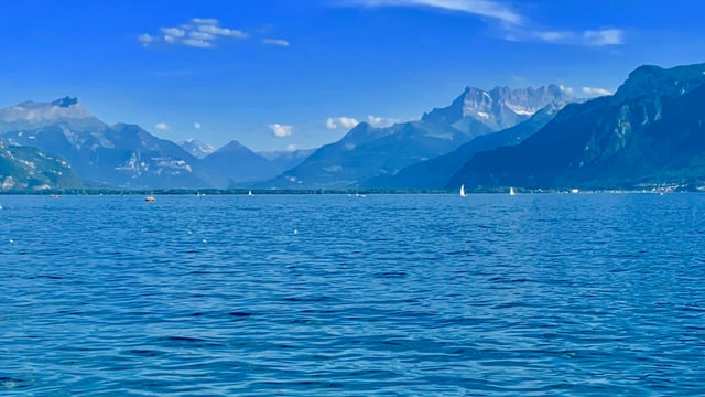 Blick von Vevey Richtung Le Bouveret/VS. Blick von Vevey Richtung Le Bouveret/VS.