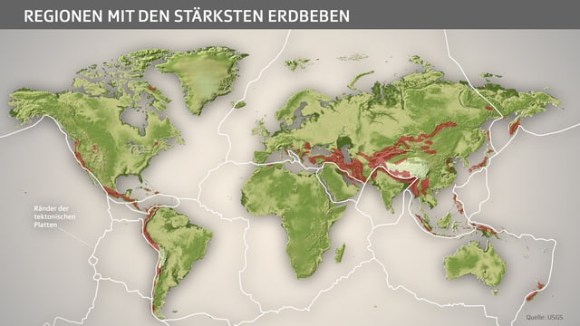 Regionen mit den stärksten Erdbeben Regionen mit den stärksten Erdbeben