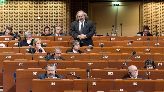 Luc Recordon (stehend) im Europarat. Luc Recordon (stehend) im Europarat.