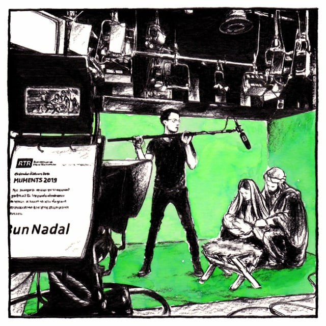 Purtret dal studio da televisiun da RTR. Purtret dal studio da televisiun da RTR.