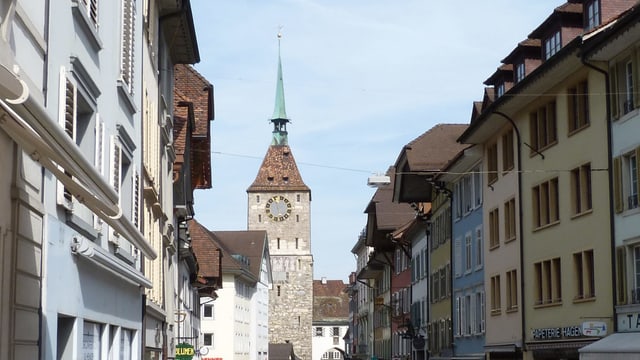 Altstadt mit Turm. Altstadt mit Turm.