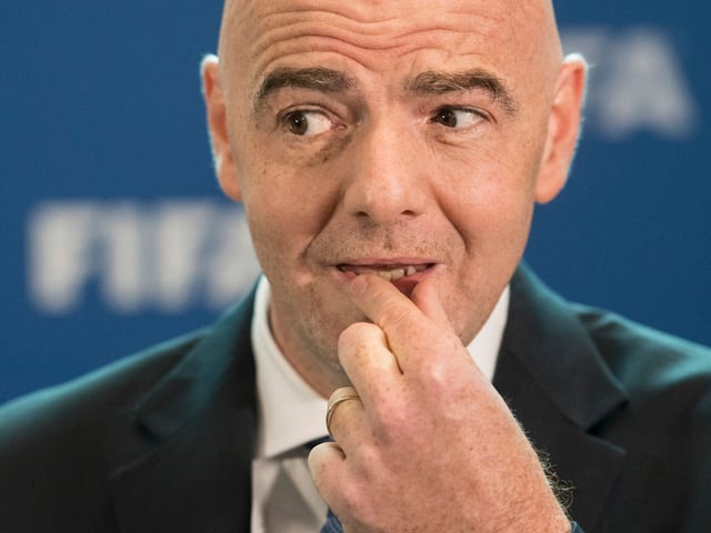 Gianni Infantino an einer Medienkonferenz. Gianni Infantino an einer Medienkonferenz.