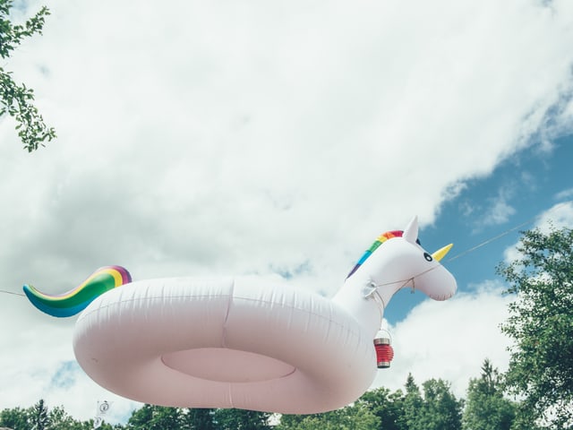 Macht aber auch in der Luft eine gute Figur: Hipster-Einhorn forever!