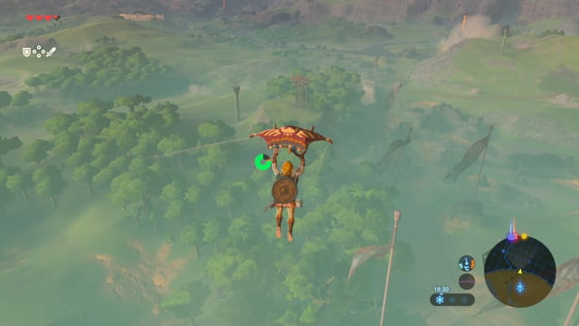 Link fliegt vom Hochplateau. Link fliegt vom Hochplateau.