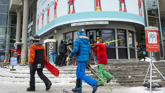 Skifahrer in Verbier Skifahrer in Verbier