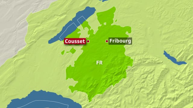 Eine Karte des Kantons Freiburg. Eine Karte des Kantons Freiburg.