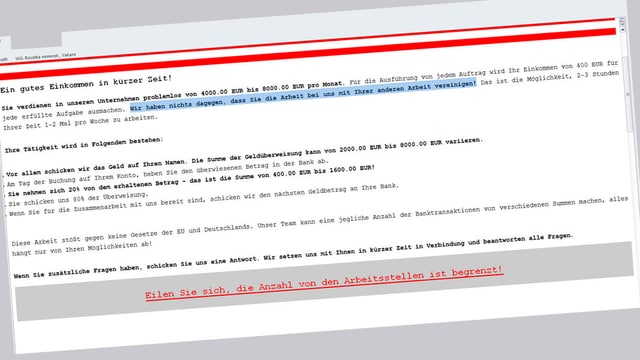 Mail mit Jobangebot Mail mit Jobangebot