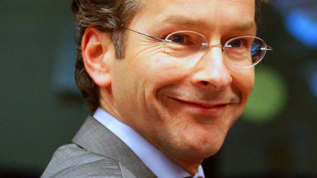 Jeroen Dijsselbloem lacht Jeroen Dijsselbloem lacht