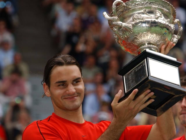 Roger Federer jubelt.