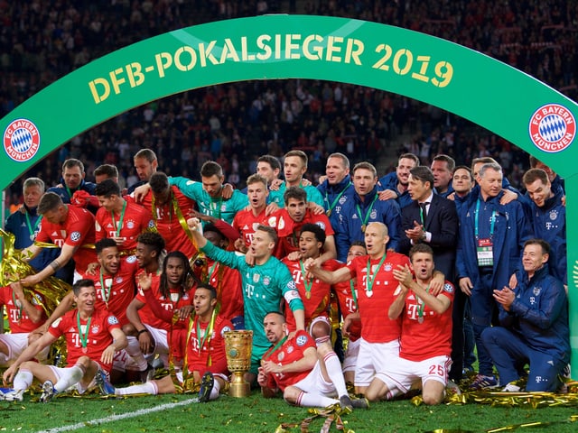 Bayern-Spieler jubeln