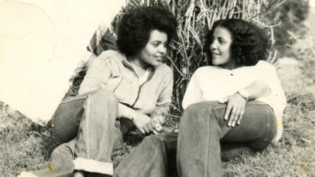 Zwei Frauen mit Jeans und weissem Pulli liegen in einer Wiese. Zwei Frauen mit Jeans und weissem Pulli liegen in einer Wiese.